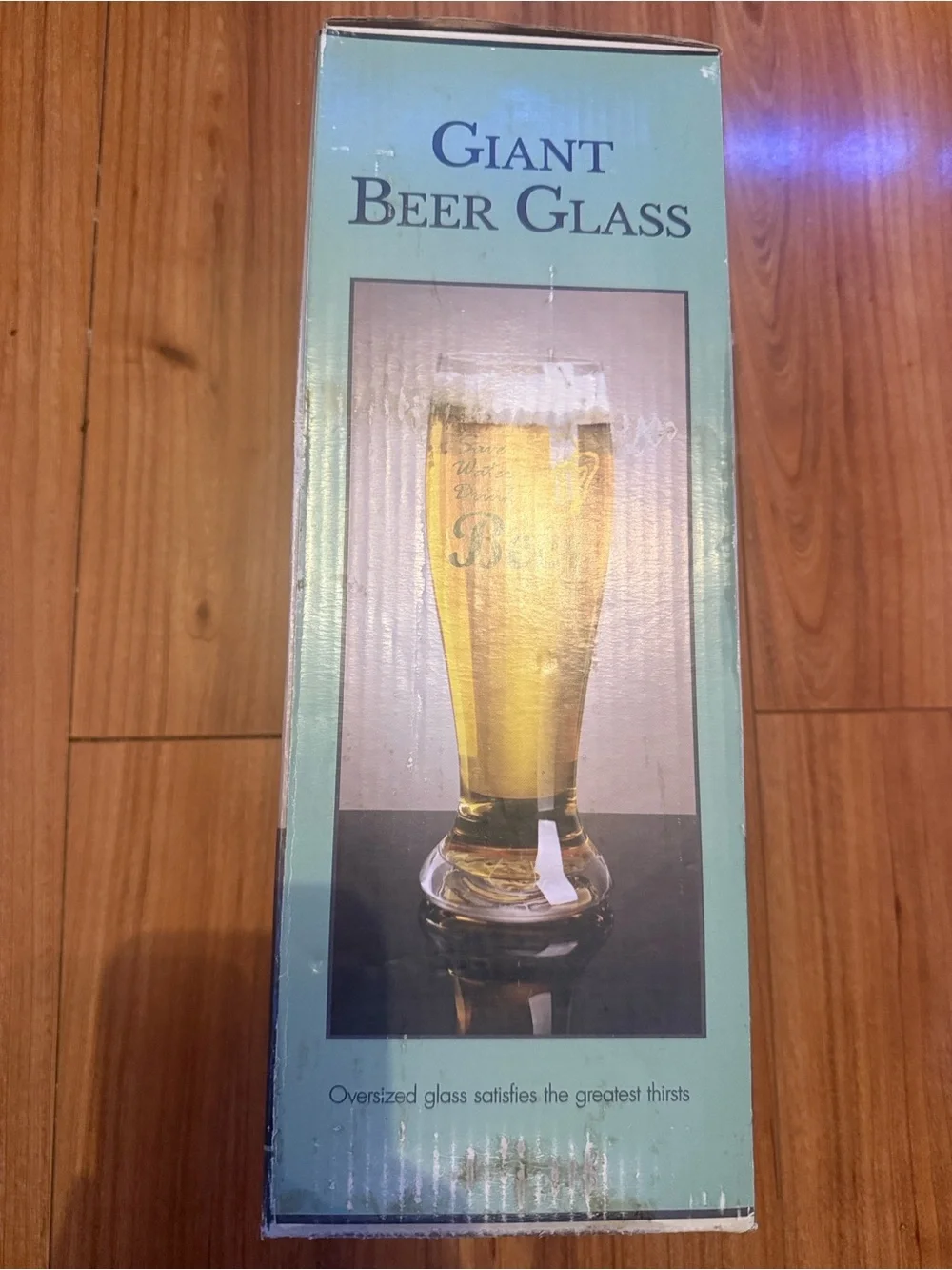 Save Water Drink Beer Tall Pilsner Glass - Clear with Yellow & Black Print